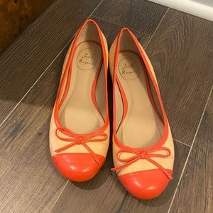 Jack Rogers Quilted Peachy Pink Logo Ballet Flats